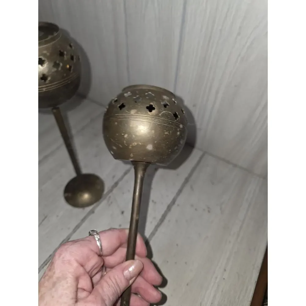 Vintage Brass Tea Light Candle Holders 10